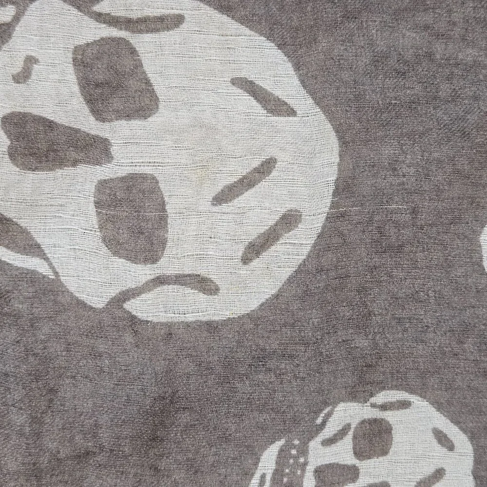 Alexander McQueen Silk Skull Scarf Dark Grey